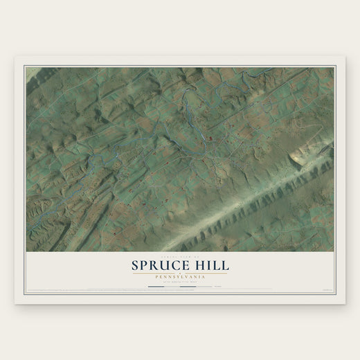 Spruce Hill, Pennsylvania map print, the full design