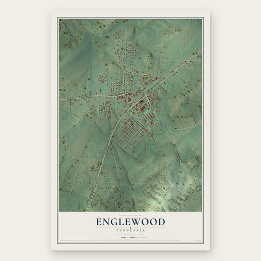 Englewood, Tennessee map print, the full design