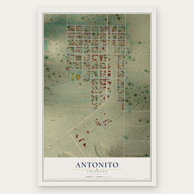 Antonito, Colorado map print, the full design