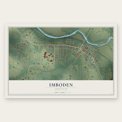 Imboden, Arkansas map print, the full design