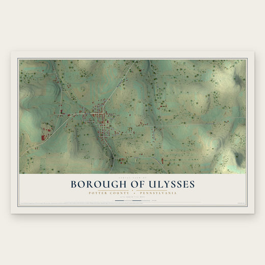 Borough of Ulysses, Potter County, Pennsylvania map print, the full design