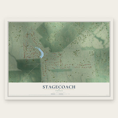 Stagecoach, Texas map print, the full design