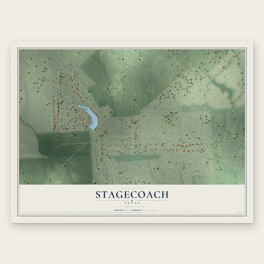 Stagecoach, Texas map print, the full design