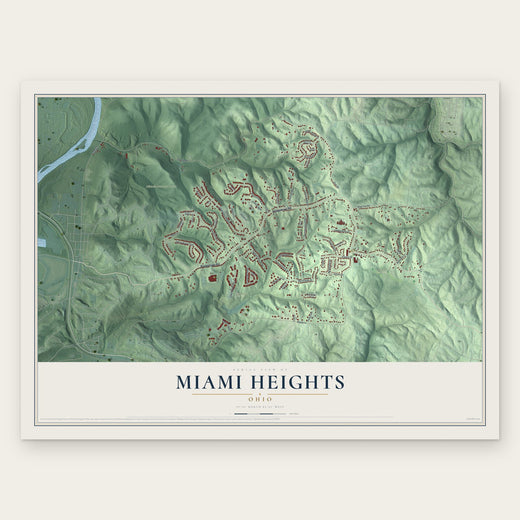 Miami Heights, Ohio map print, the full design
