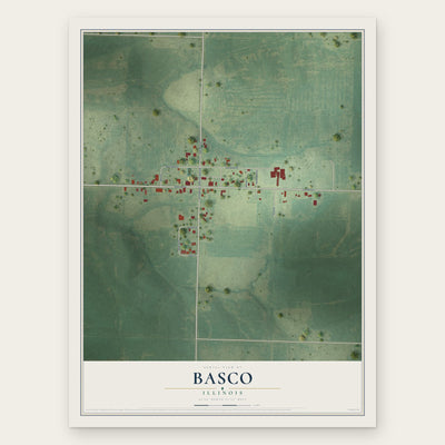 Basco, Illinois map print, the full design