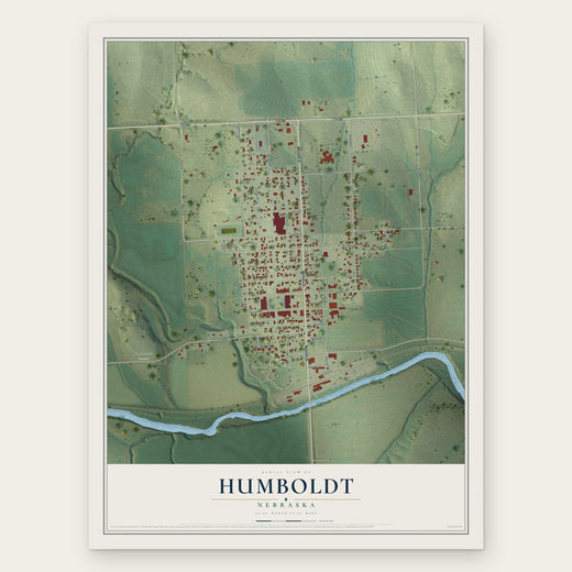 Humboldt, Nebraska map print, the full design