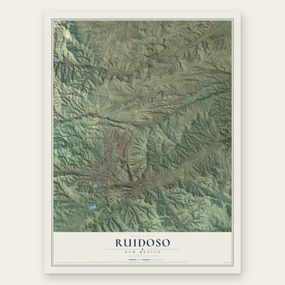 Ruidoso, New Mexico map print, the full design