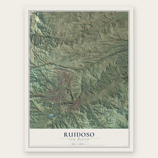 Ruidoso, New Mexico map print, the full design