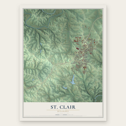 St. Clair, Missouri map print, the full design