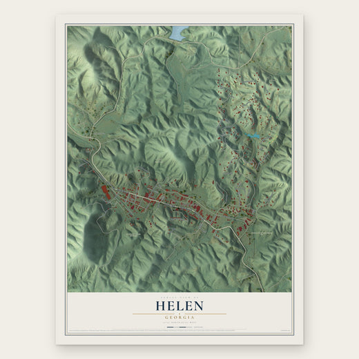 Helen, Georgia map print, the full design