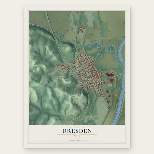 Dresden, Ohio map print, the full design