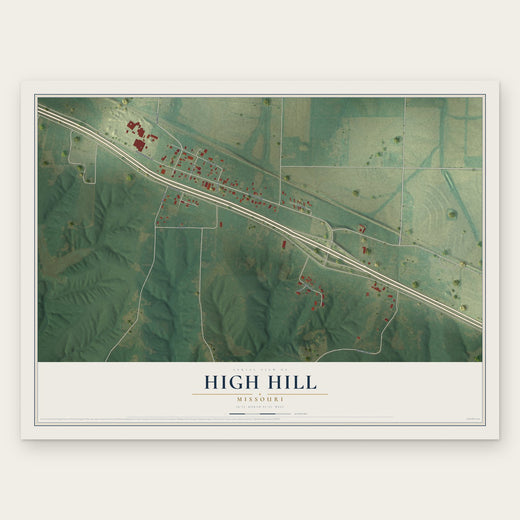 High Hill, Missouri map print, the full design