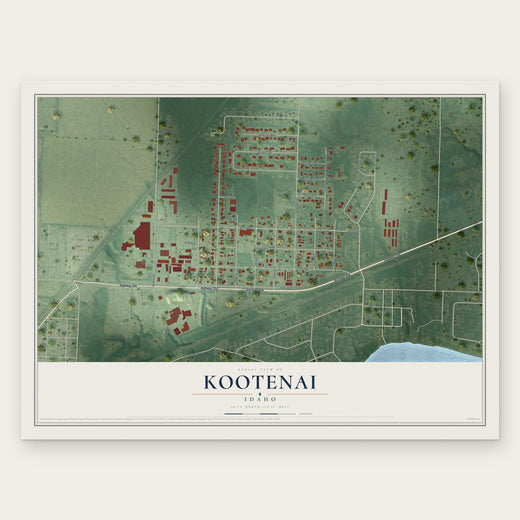 Kootenai, Idaho map print, the full design