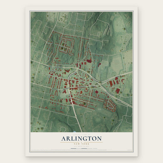 Arlington, New York map print, the full design