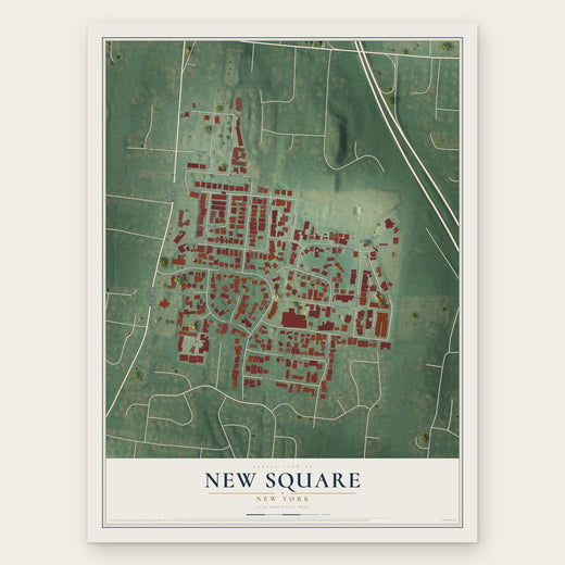 New Square, New York map print, the full design