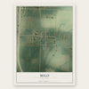 Milo, Missouri map print, the full design