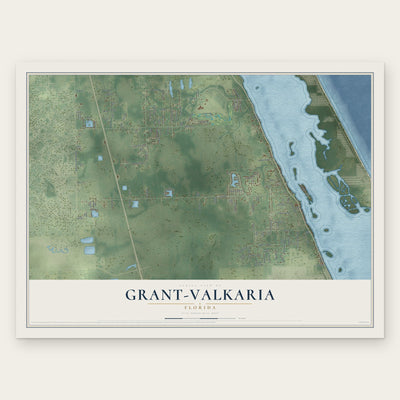 Grant-Valkaria, Florida map print, the full design