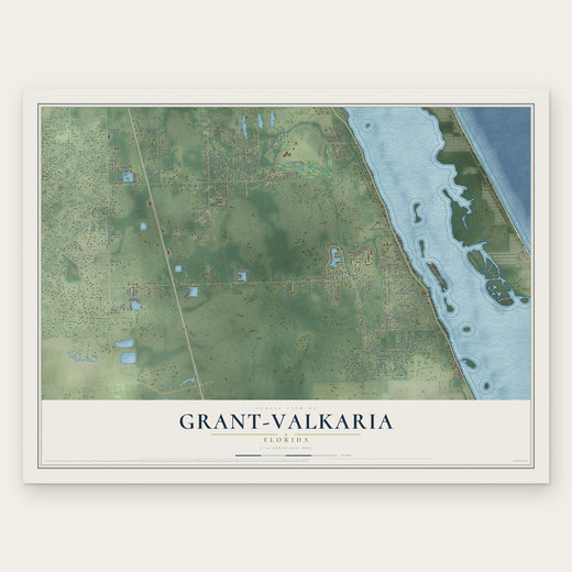 Grant-Valkaria, Florida map print, the full design
