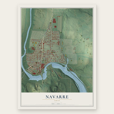 Navarre, Ohio map print, the full design