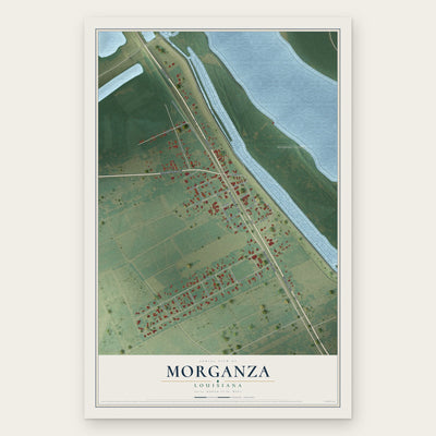 Morganza, Louisiana map print, the full design