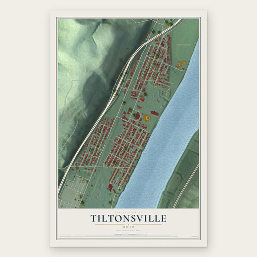 Tiltonsville, Ohio map print, the full design