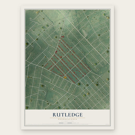 Rutledge, Pennsylvania map print, the full design