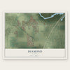 Diamond, Illinois map print, the full design