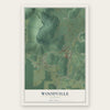 Woodville, Alabama map print, the full design