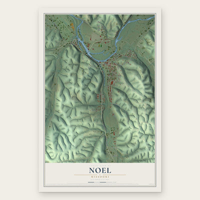 Noel, Missouri map print, the full design