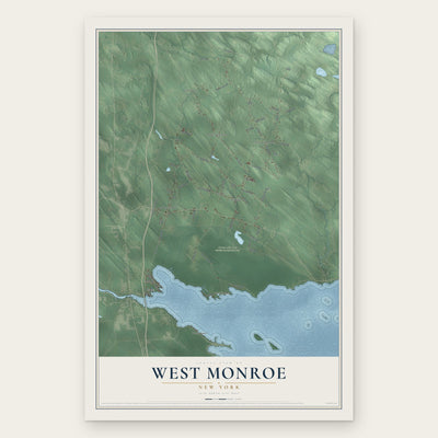 West Monroe, New York map print, the full design