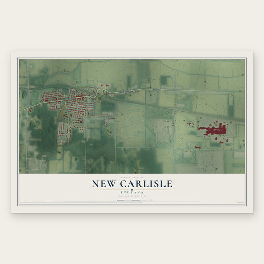 New Carlisle, Indiana map print, the full design