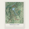 Berkeley Lake, Georgia map print, the full design