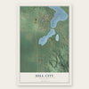 Hill City, Minnesota map print, the full design