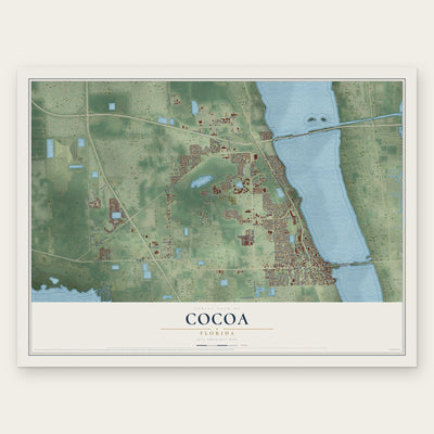 Cocoa, Florida map print, the full design
