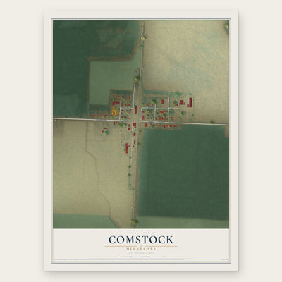 Comstock, Minnesota map print, the full design