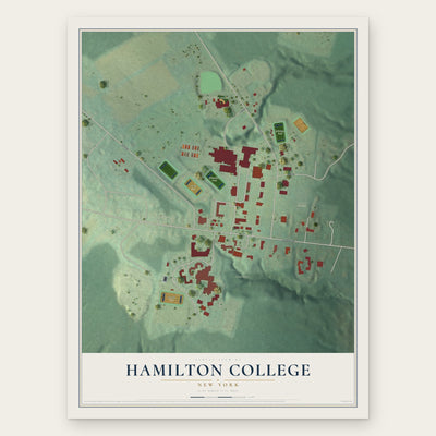 Hamilton College, New York map print, the full design