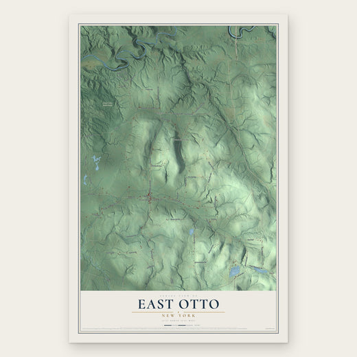 East Otto, New York map print, the full design