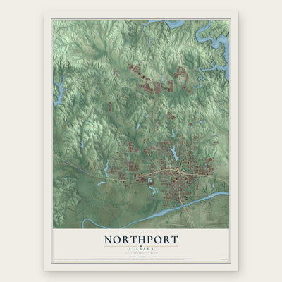 Northport, Alabama map print, the full design