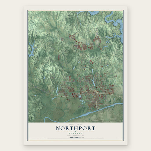 Northport, Alabama map print, the full design