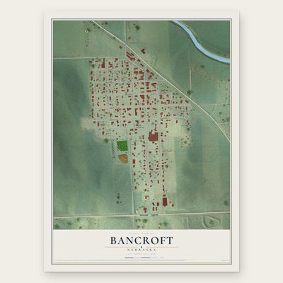 Bancroft, Nebraska map print, the full design