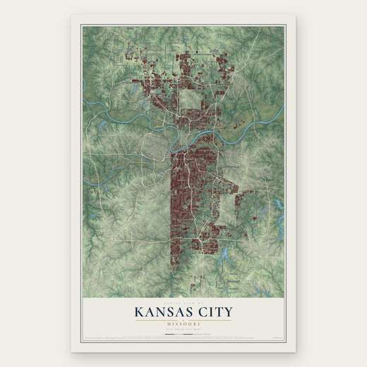 Kansas City, Missouri map print, the full design