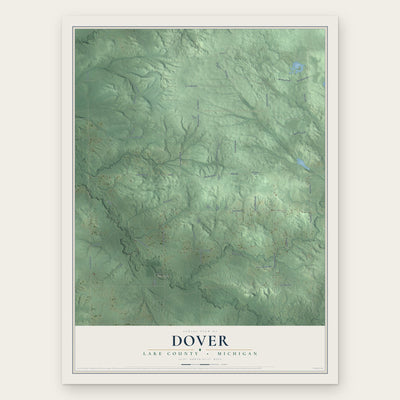 Dover, Lake County, Michigan map print, the full design