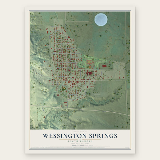Wessington Springs, South Dakota map print, the full design