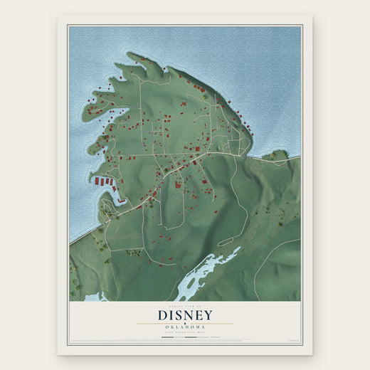 Disney, Oklahoma map print, the full design