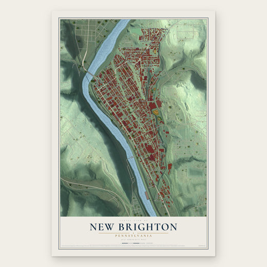 New Brighton, Pennsylvania map print, the full design
