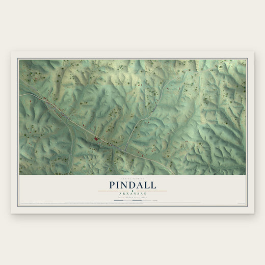 Pindall, Arkansas map print, the full design
