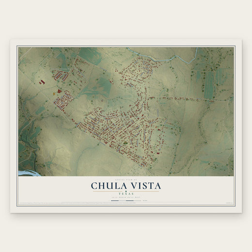 Chula Vista, Texas map print, the full design