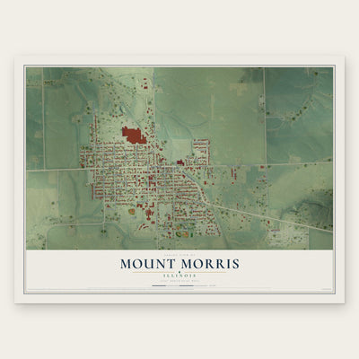 Mount Morris, Illinois map print, the full design