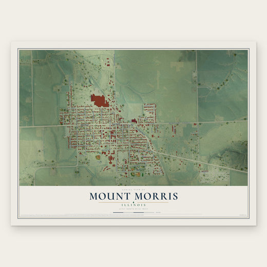 Mount Morris, Illinois map print, the full design