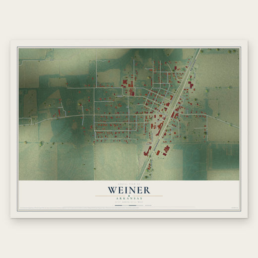 Weiner, Arkansas map print, the full design